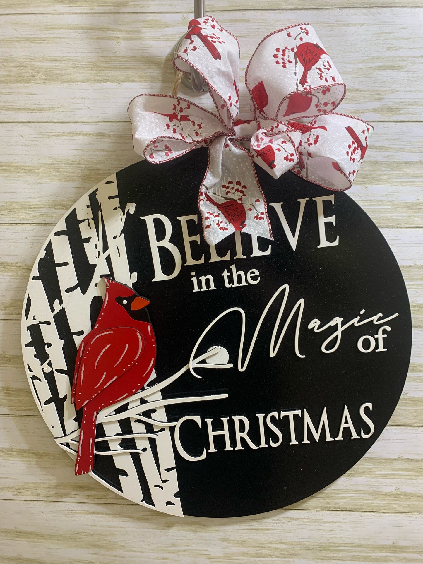 Believe in the Magic Christmas Wood Round